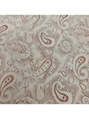 Paisley Jacquard Fabric Upholstery Sewing Beige Rust Brown 4 Yards 50 Inch Wide